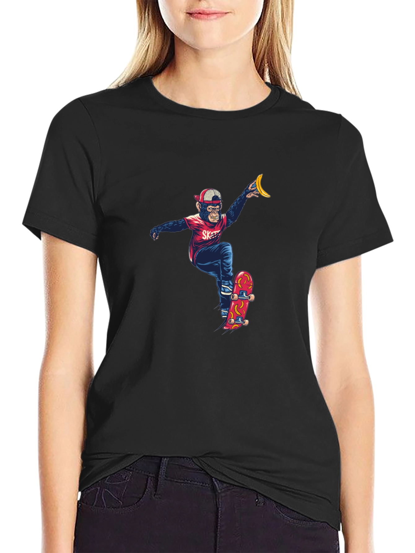 Monkey Skateboarder Graphic Tee