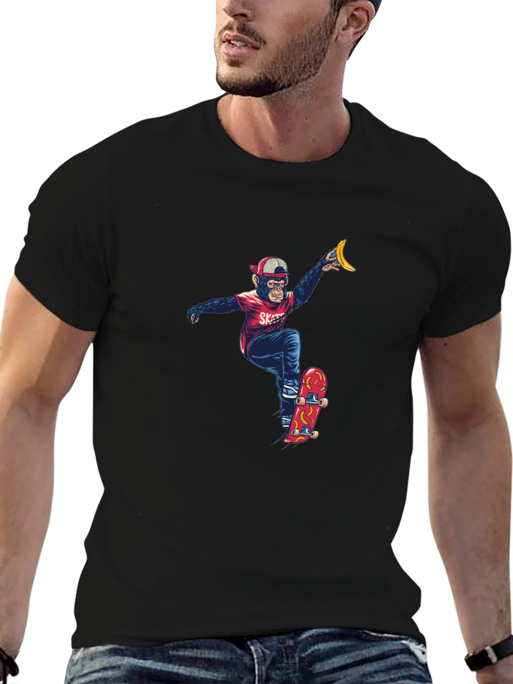 Monkey Skateboarder Graphic Tee