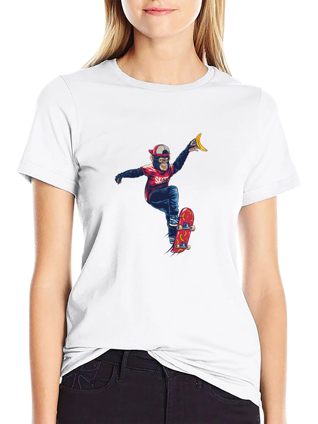 Monkey Skateboarder Graphic Tee