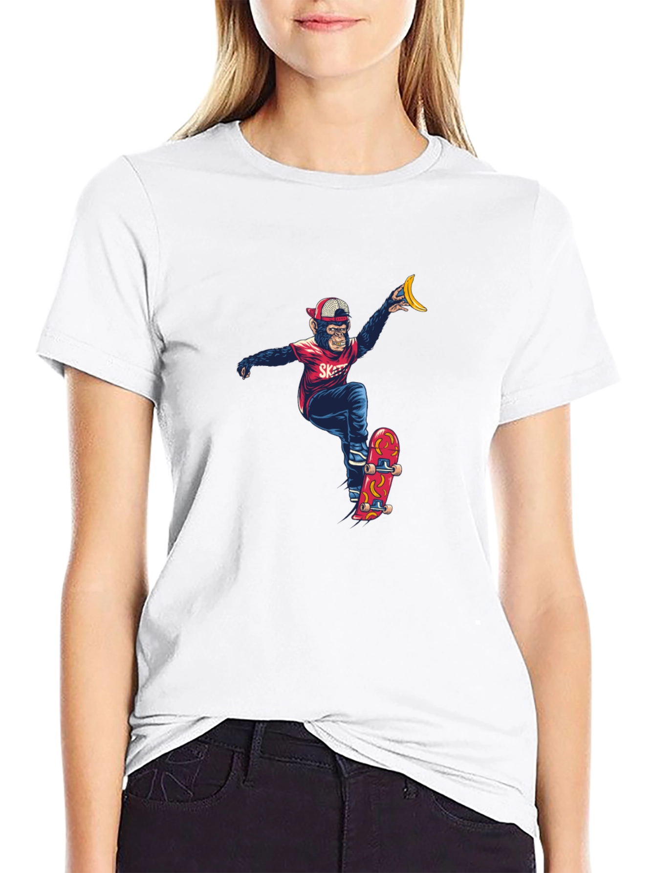 Monkey Skateboarder Graphic Tee