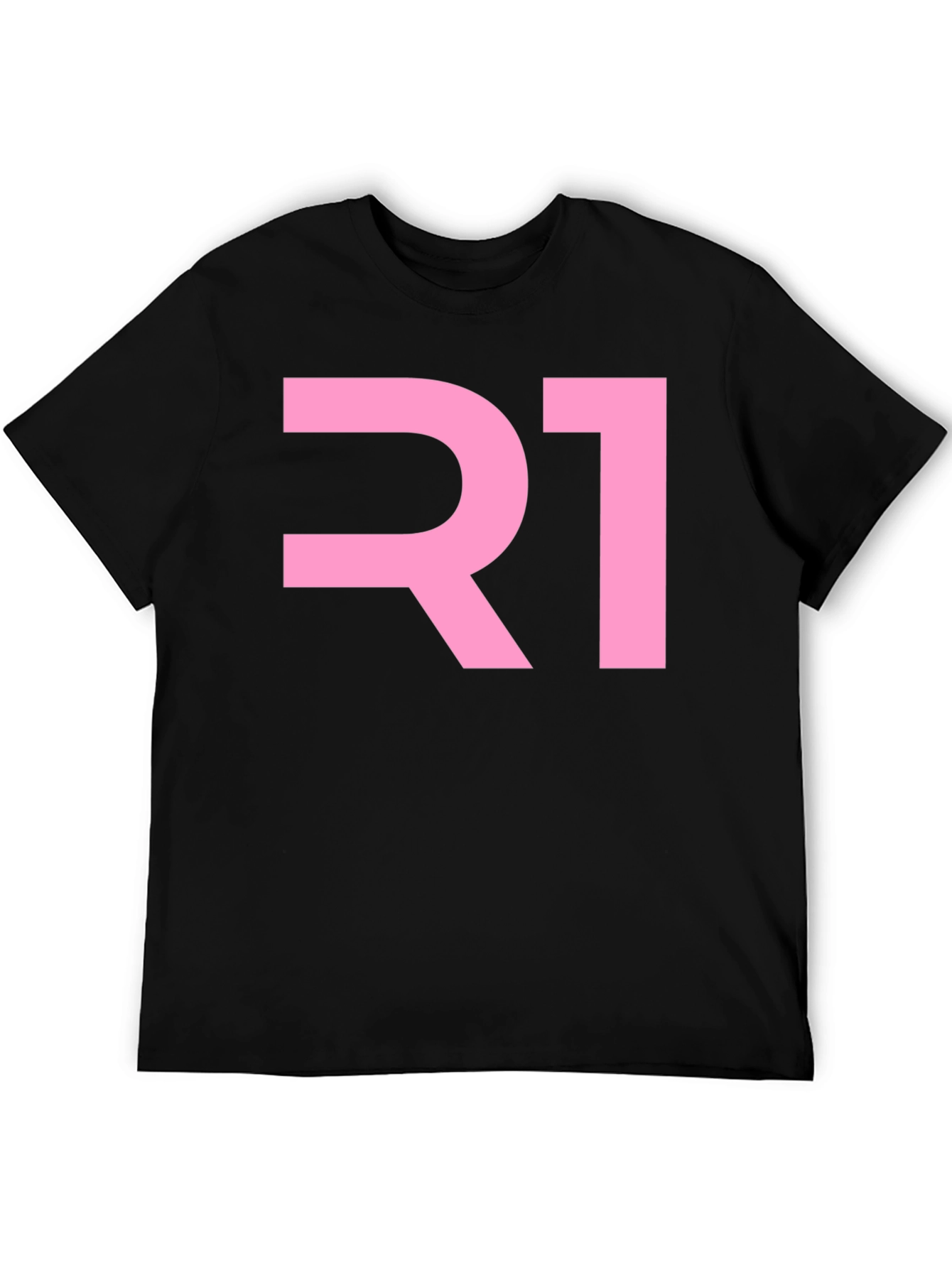 R1 Pink Graphic Black T-Shirt
