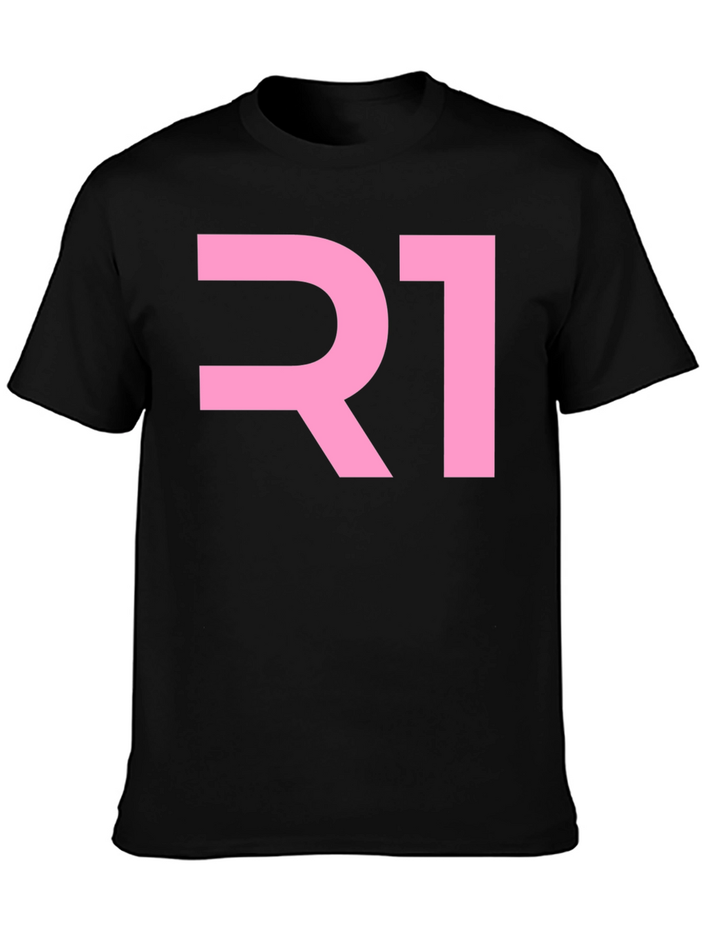 R1 Pink Graphic Black T-Shirt