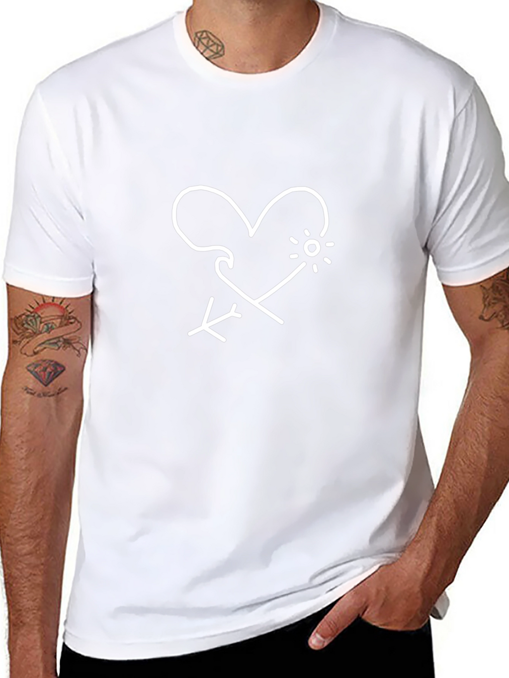 Heart & Arrow Graphic Black T-Shirt