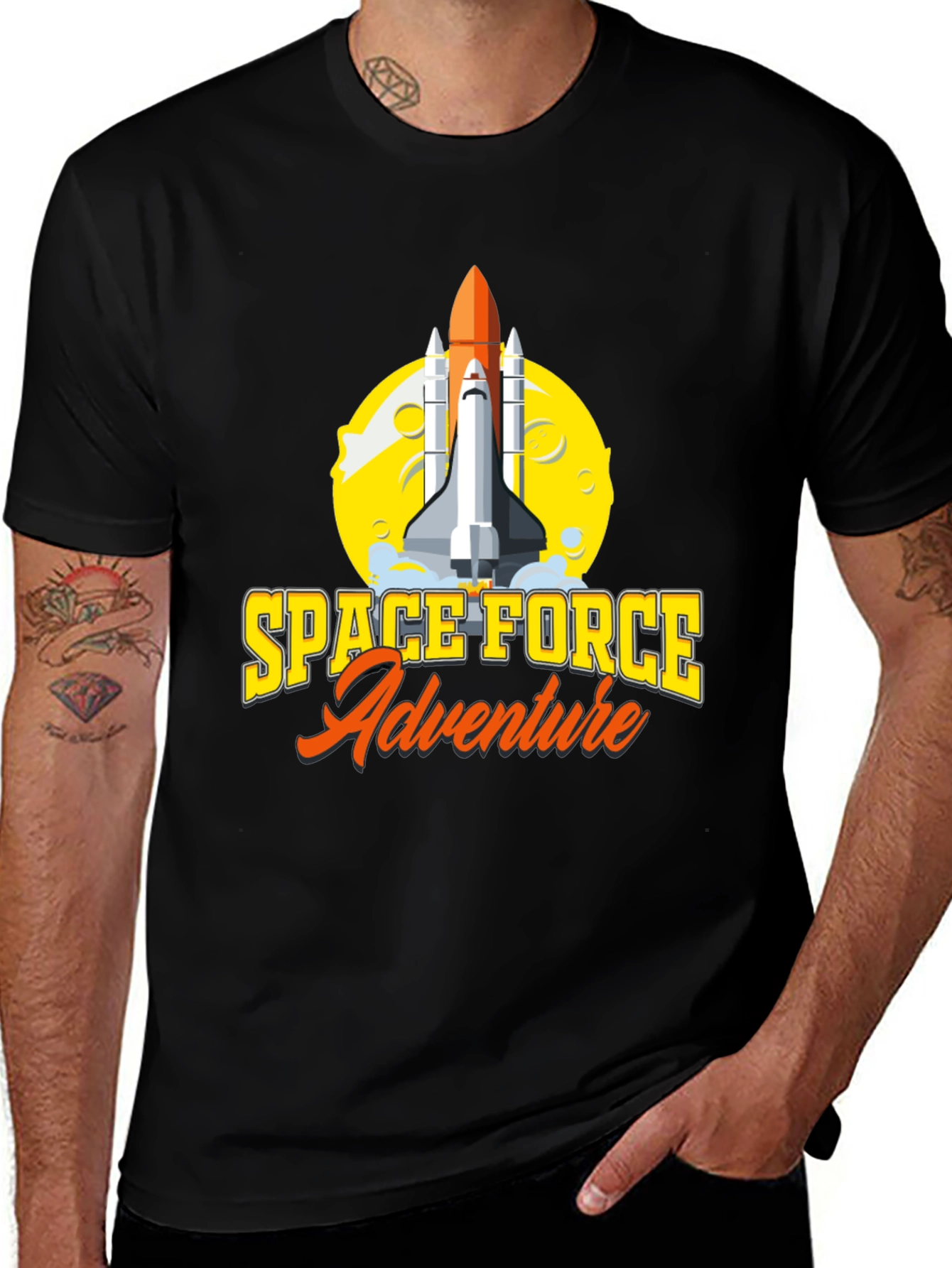 Space Force Adventure T-Shirt - Black Graphic Tee