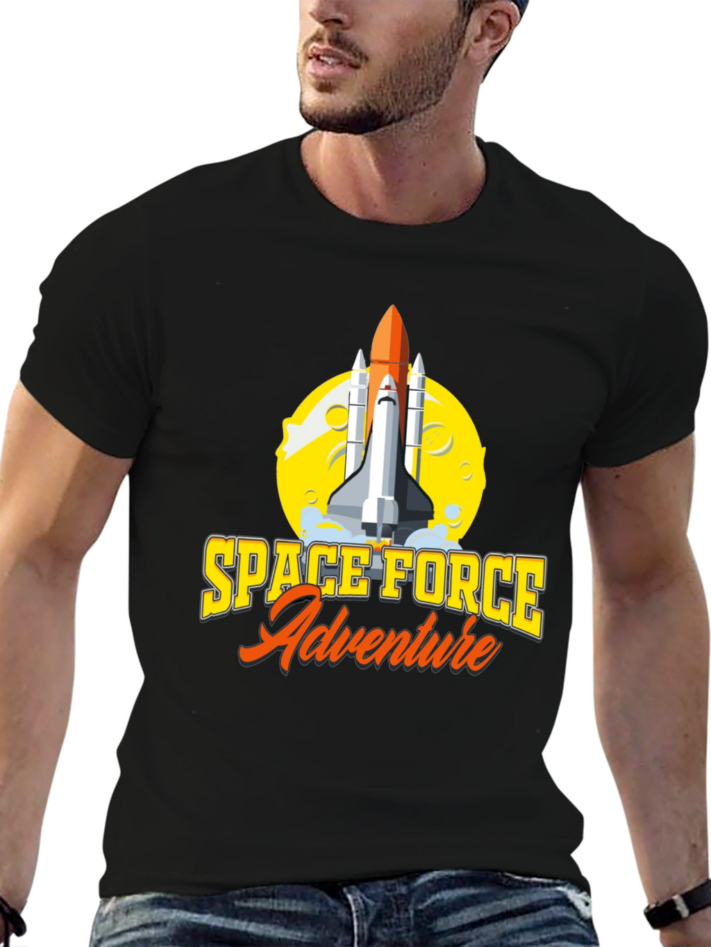 Space Force Adventure T-Shirt - Black Graphic Tee