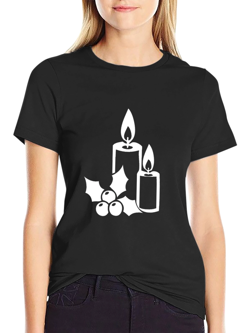 Festive Candles & Holly Graphic Tee