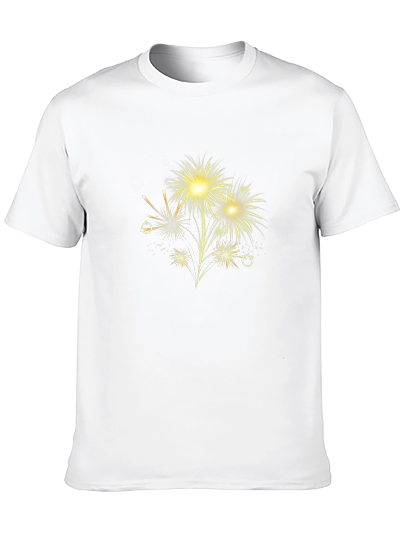 Festive Fireworks Graphic Tee - Black Cotton Blend