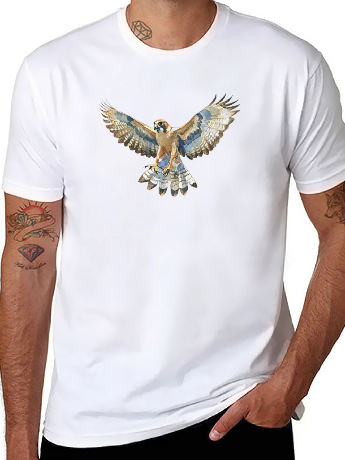 Hawk Graphic Tee - Premium Cotton Stylish Design