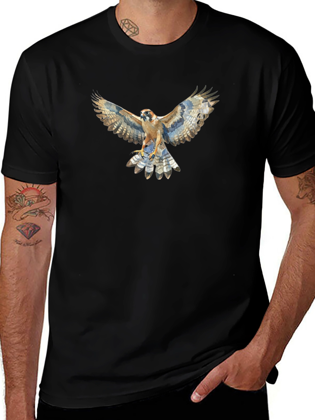 Hawk Graphic Tee - Premium Cotton Stylish Design
