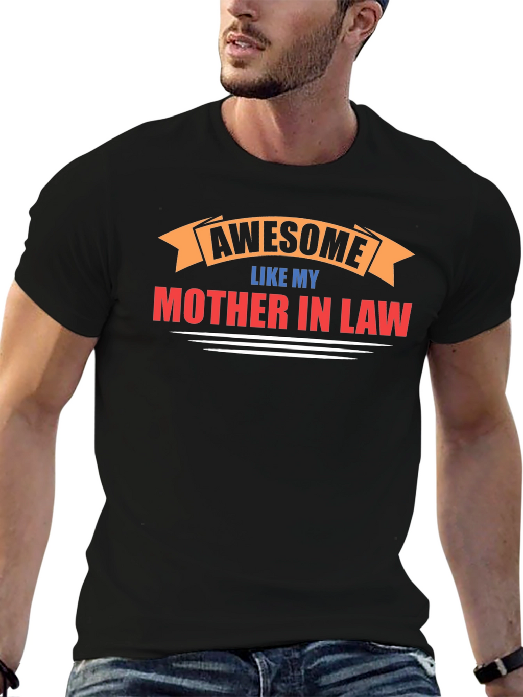 Awesome Like My Mother-in-Law Black Graphic Tee