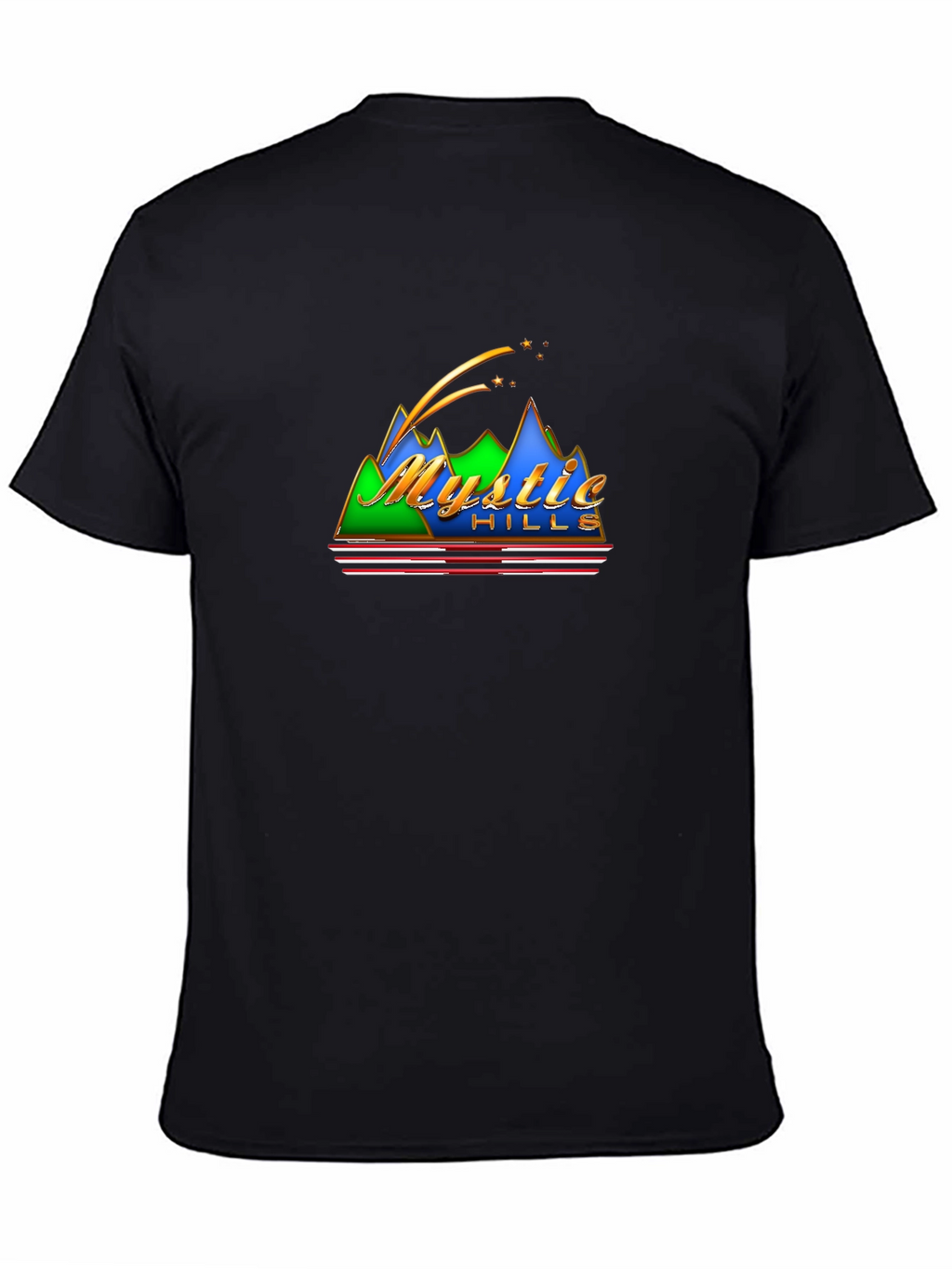 Mystic Hills Retro Graphic Black T-Shirt