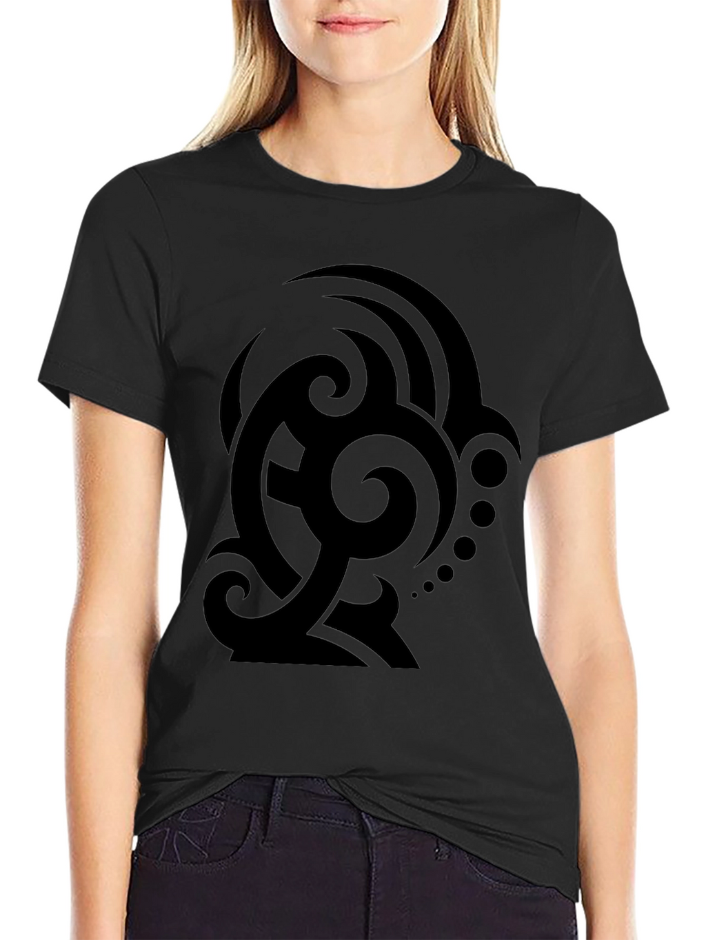 Mens Black Tribal Graphic T-Shirt