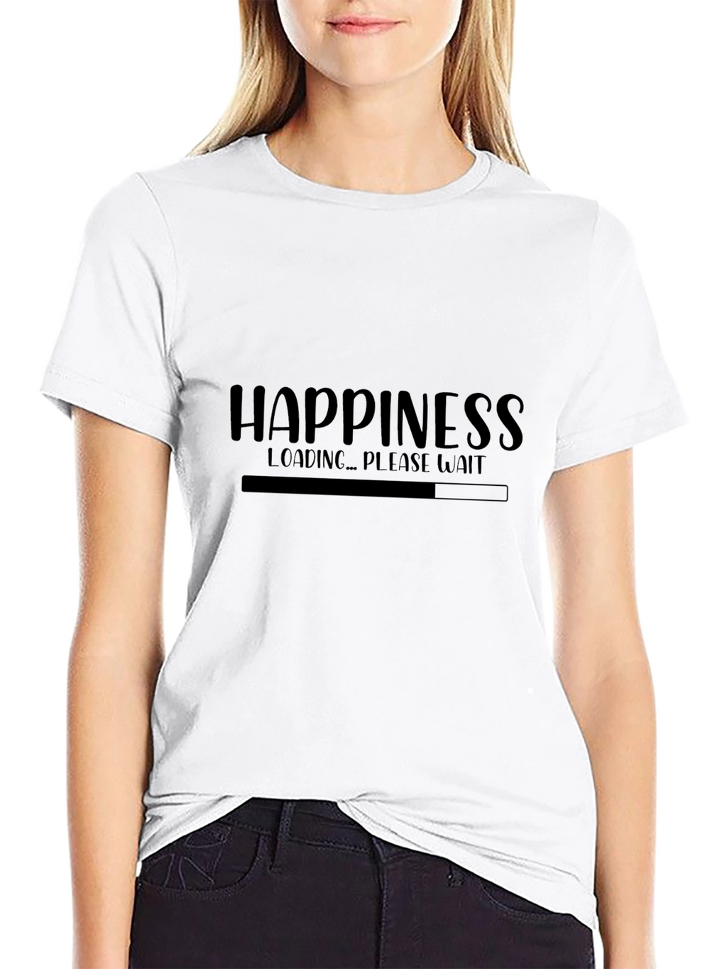 Happiness Loading Black T-Shirt