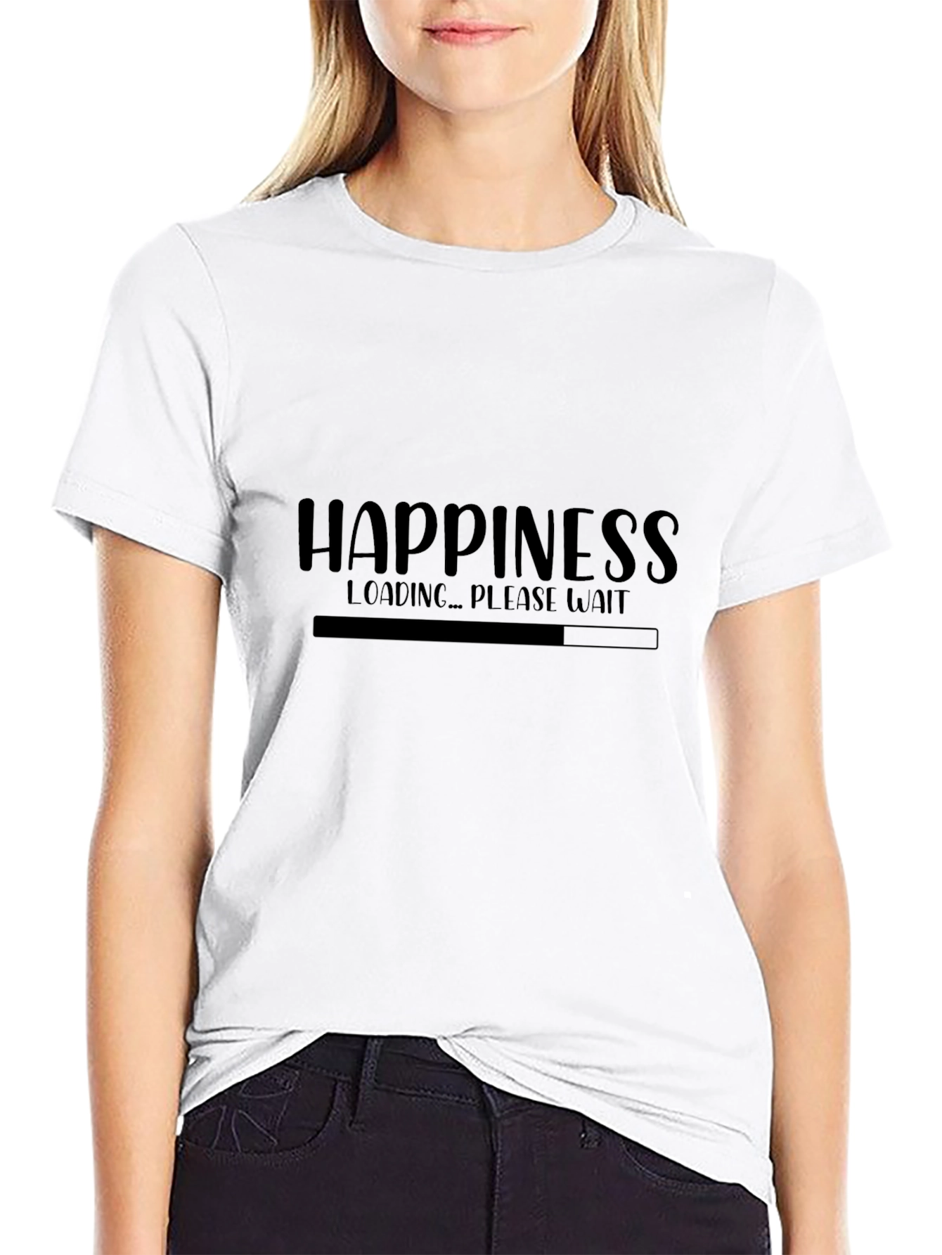 Happiness Loading Black T-Shirt