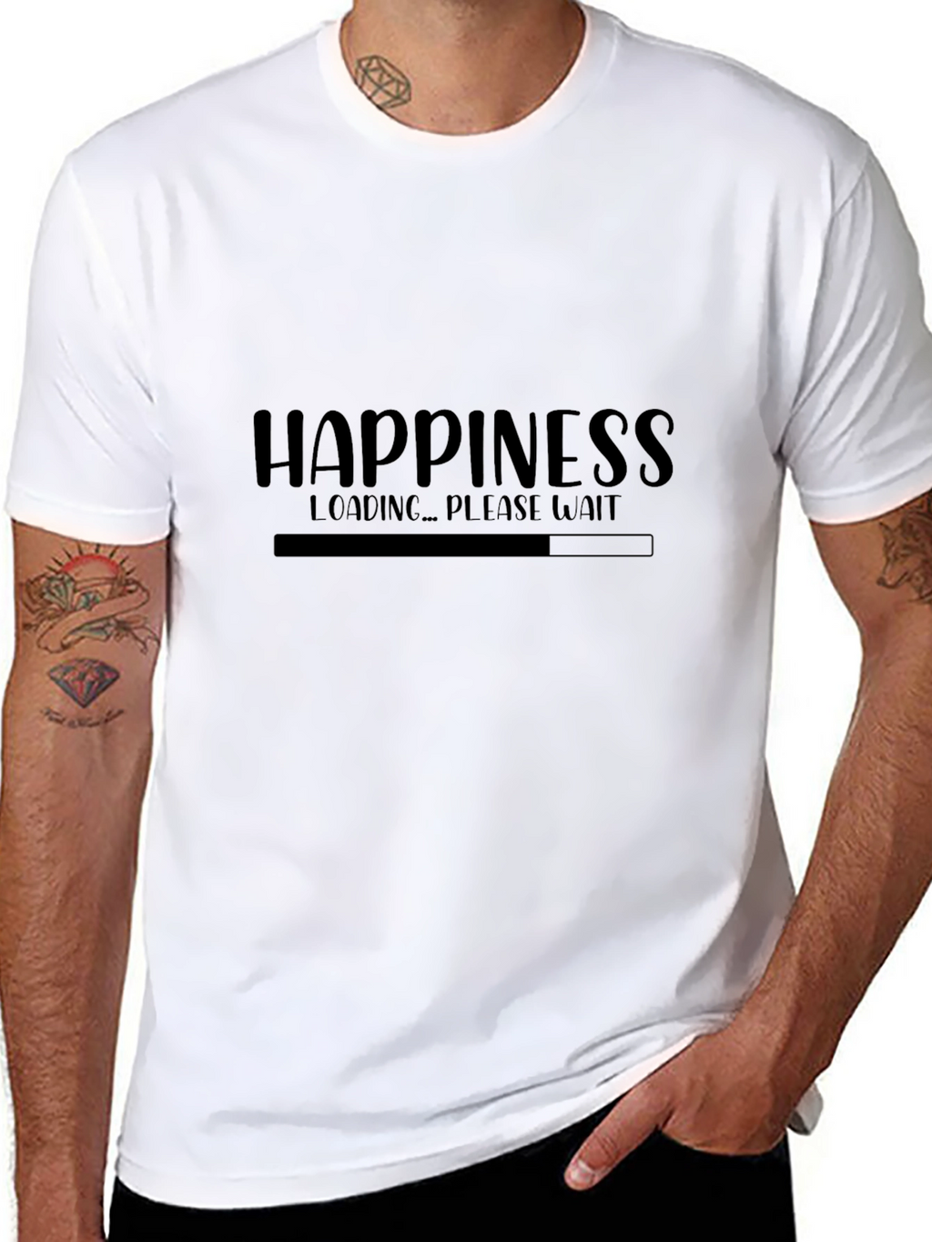 Happiness Loading Black T-Shirt