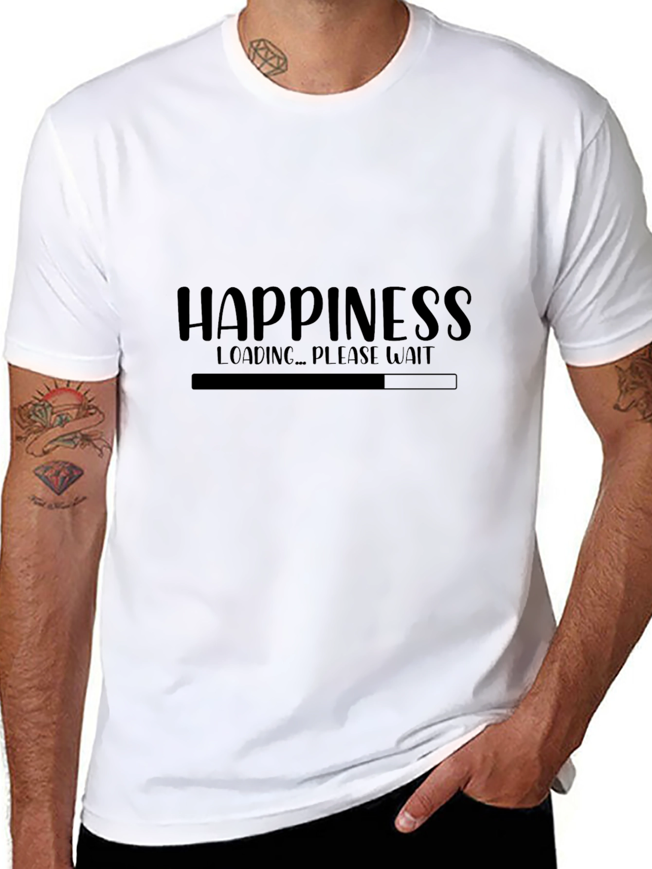 Happiness Loading Black T-Shirt