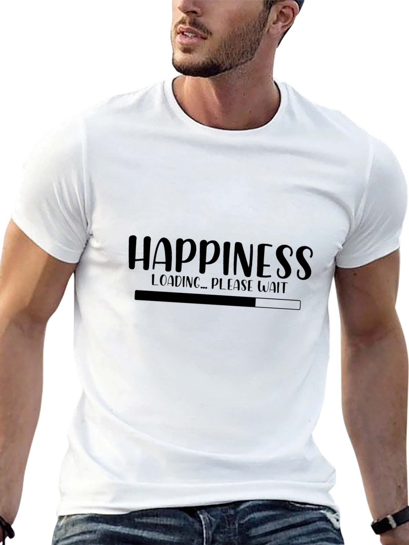Happiness Loading Black T-Shirt