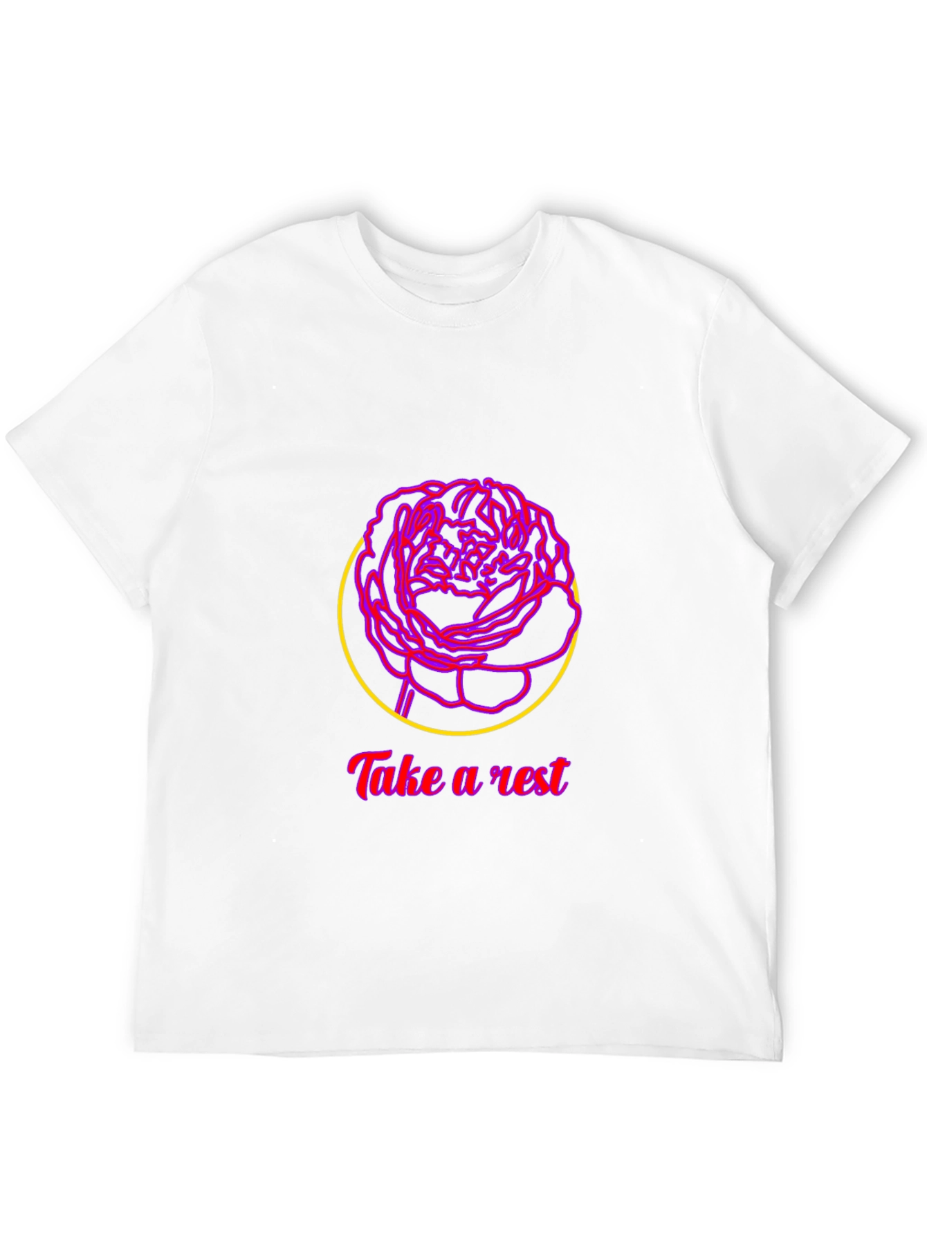 Relaxing Rose Graphic Tee - Take a Rest