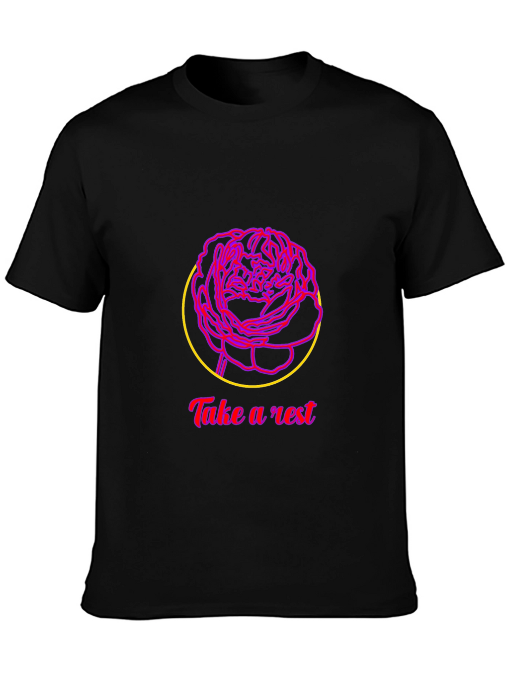 Relaxing Rose Graphic Tee - Take a Rest