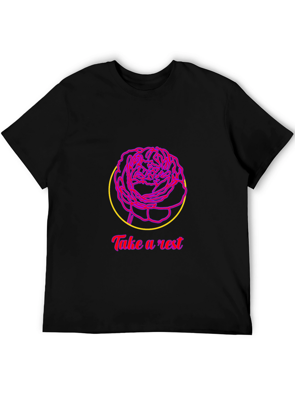 Relaxing Rose Graphic Tee - Take a Rest
