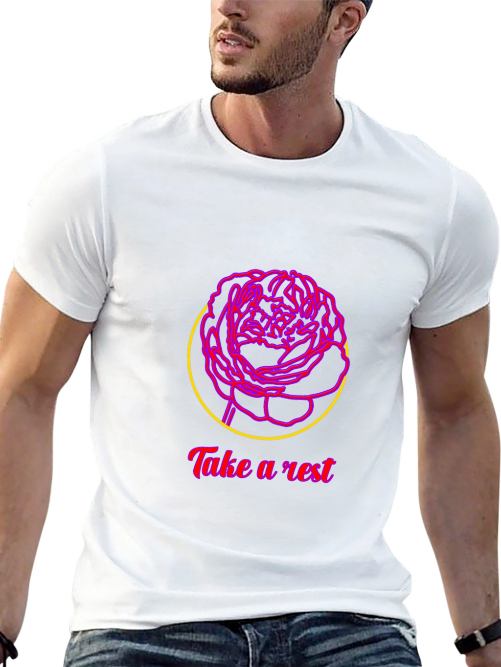 Relaxing Rose Graphic Tee - Take a Rest