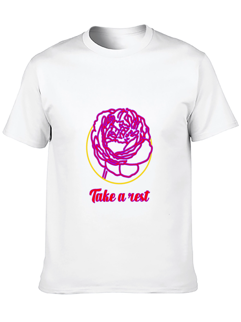 Relaxing Rose Graphic Tee - Take a Rest