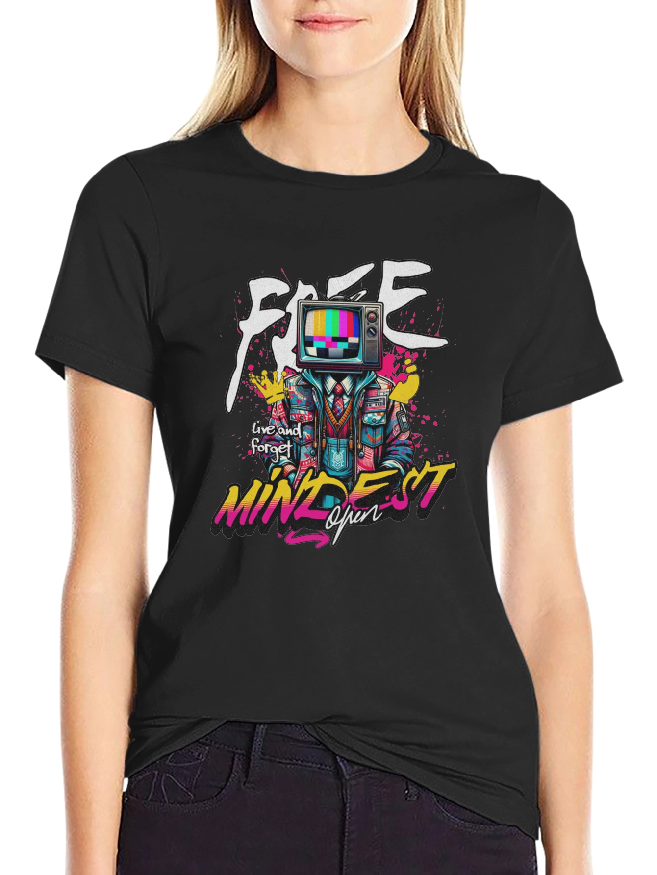 Mindset Open TV Head Graphic T-Shirt - Trendy Streetwear Tee