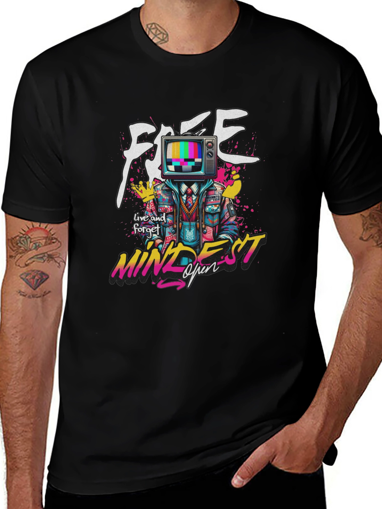 Mindset Open TV Head Graphic T-Shirt - Trendy Streetwear Tee