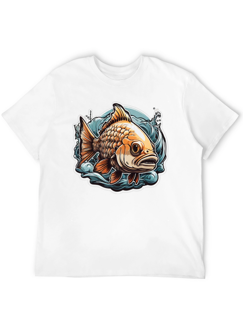 Goldfish Graphic Tee - Black Cotton T-Shirt