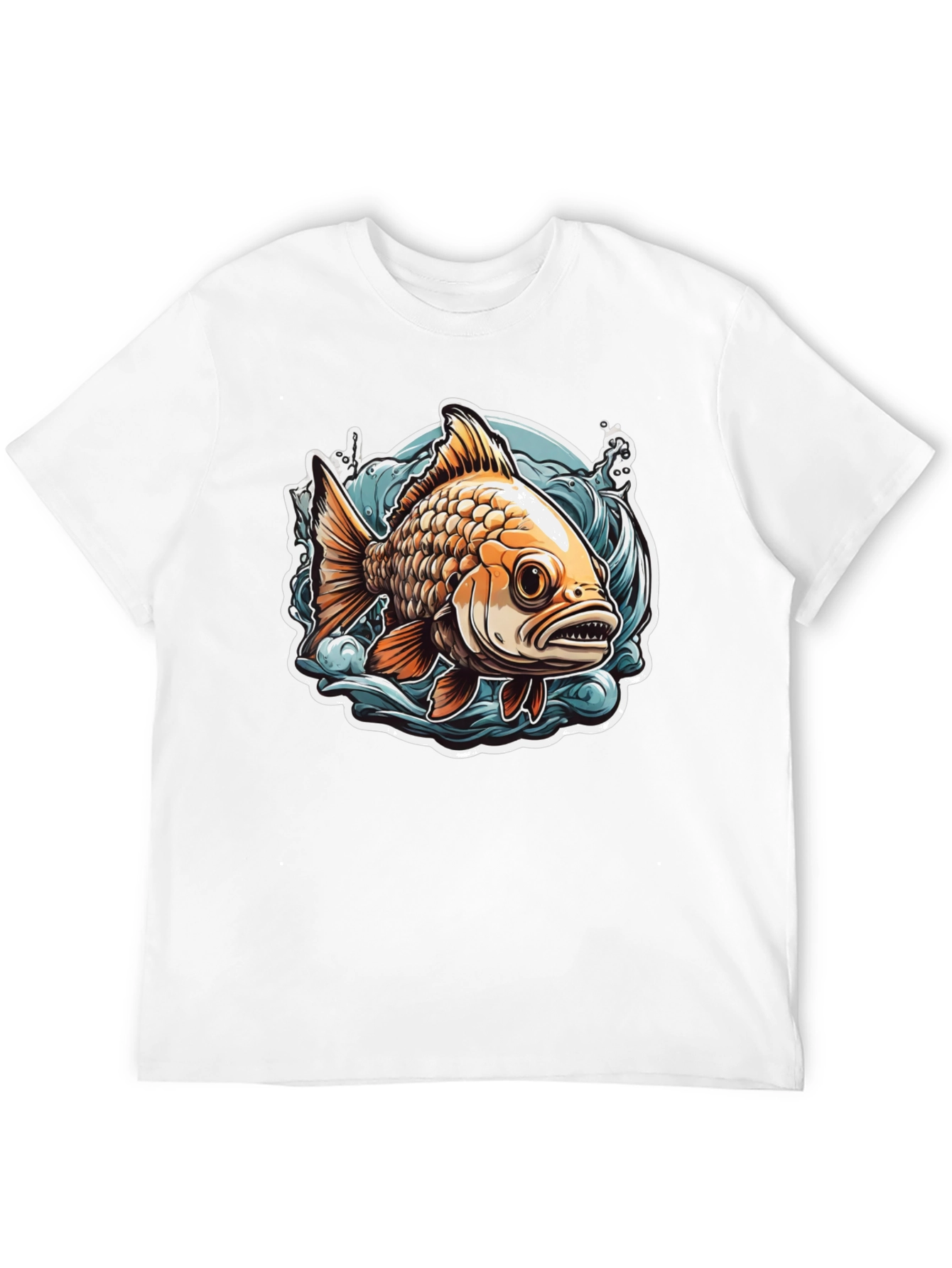 Goldfish Graphic Tee - Black Cotton T-Shirt
