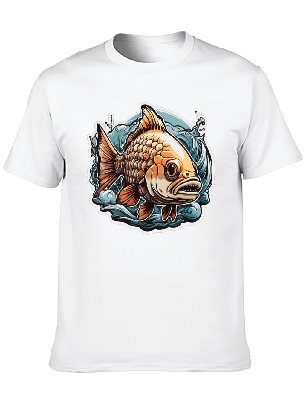 Goldfish Graphic Tee - Black Cotton T-Shirt