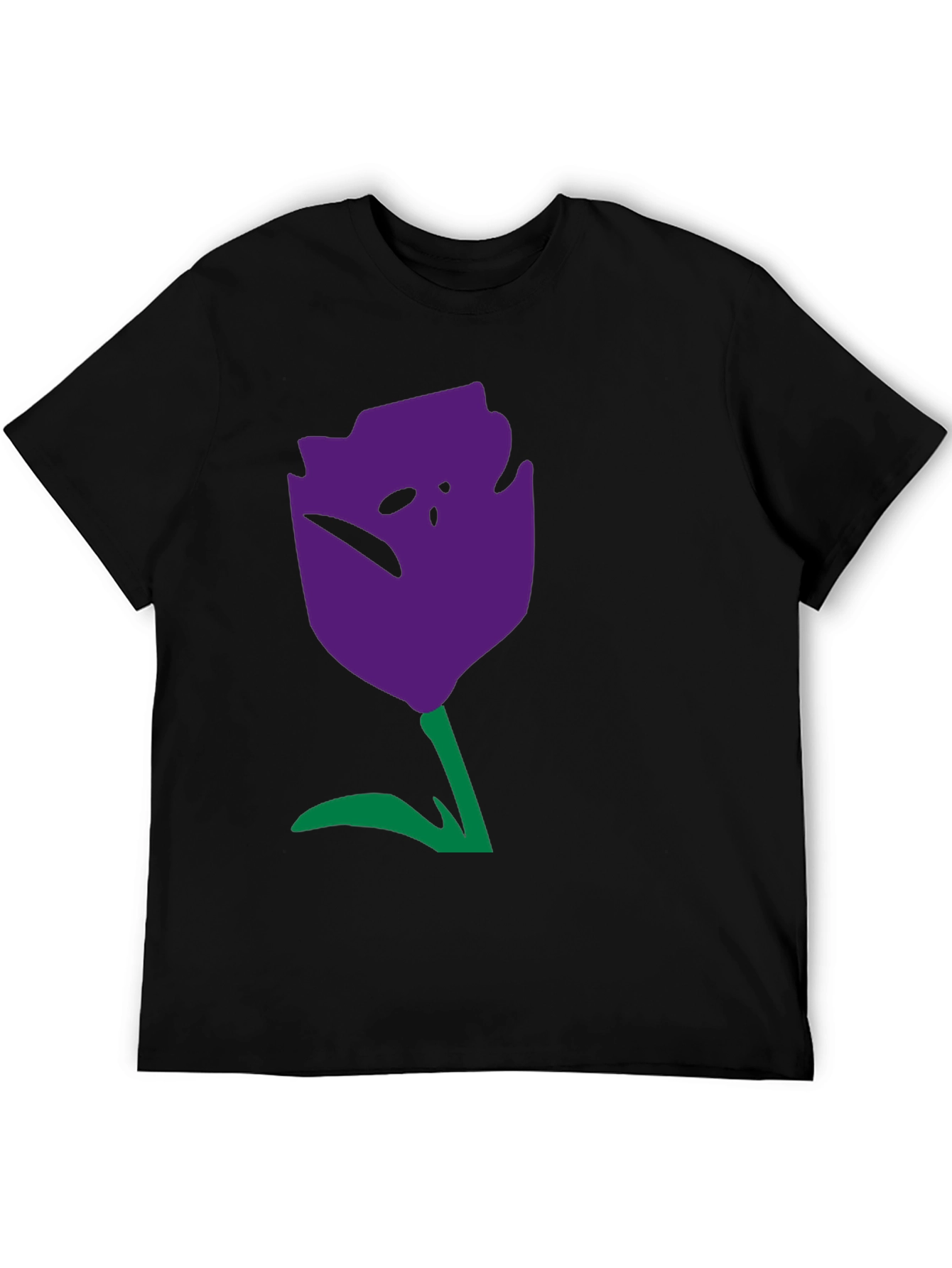 Abstract Tulip Graphic Tee - Unisex Black Cotton Shirt
