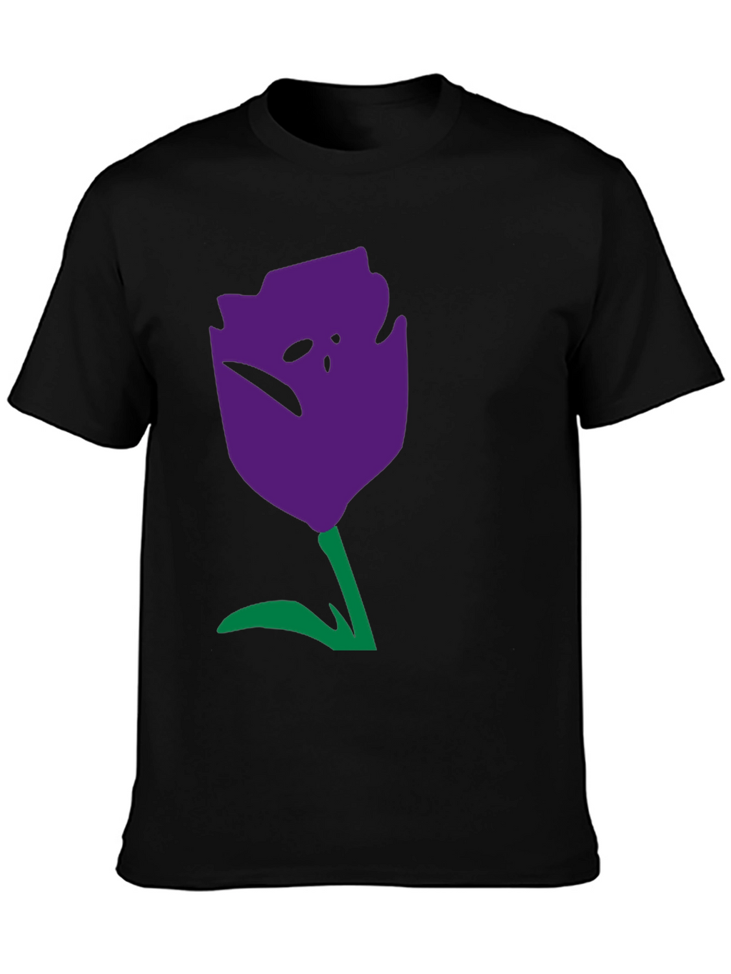 Abstract Tulip Graphic Tee - Unisex Black Cotton Shirt