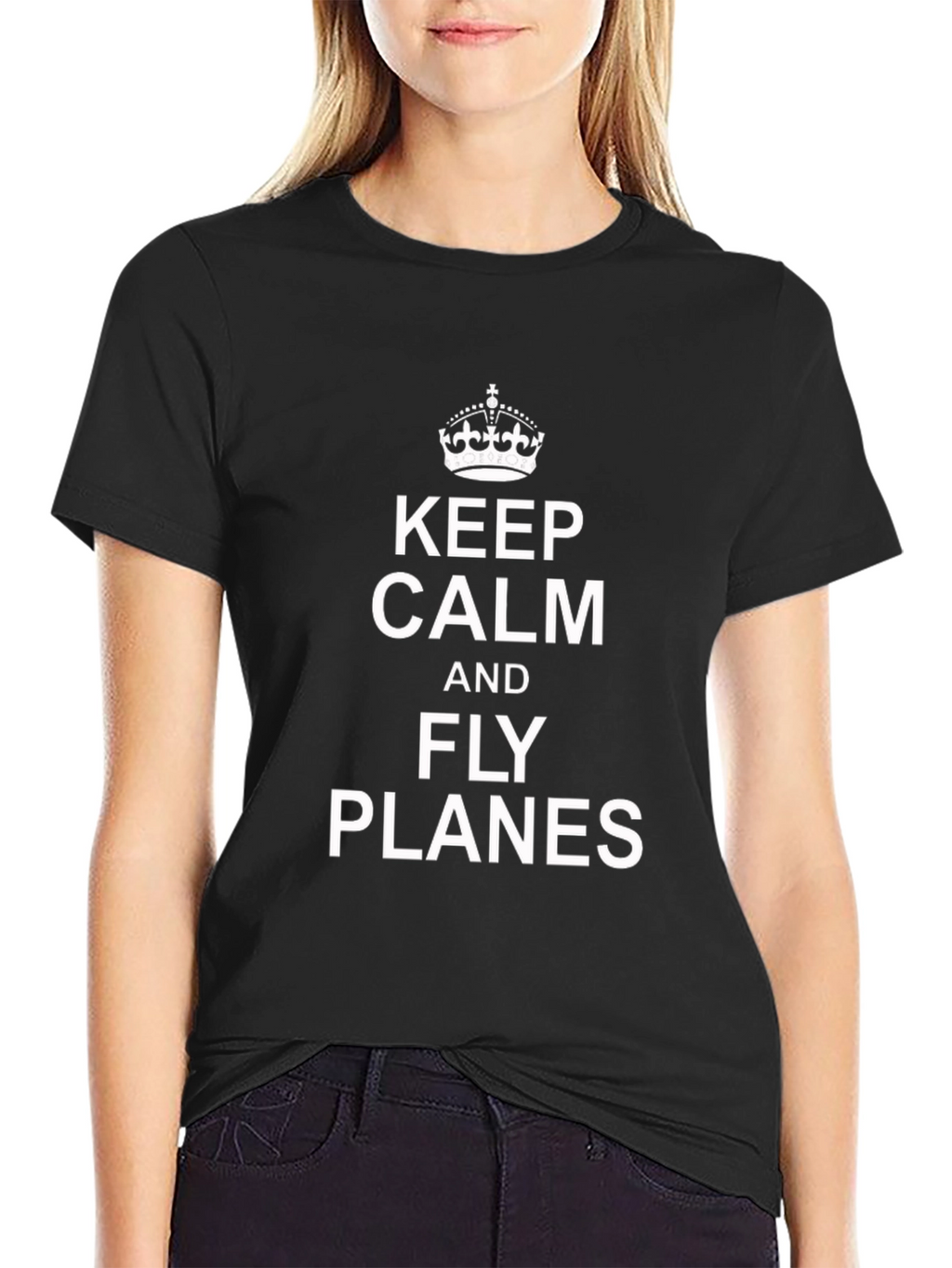 Keep Calm & Fly Planes Black T-Shirt