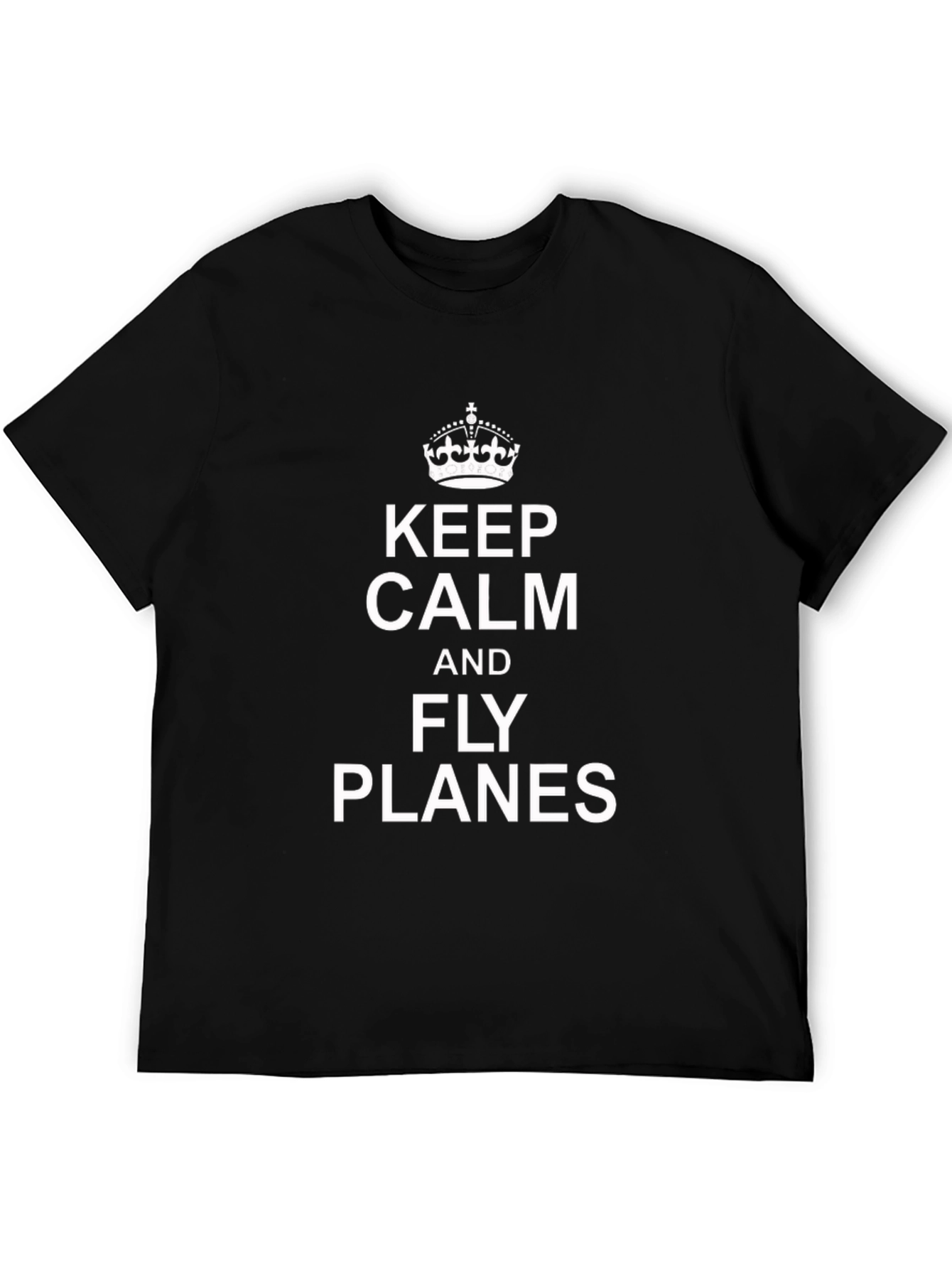 Keep Calm & Fly Planes Black T-Shirt