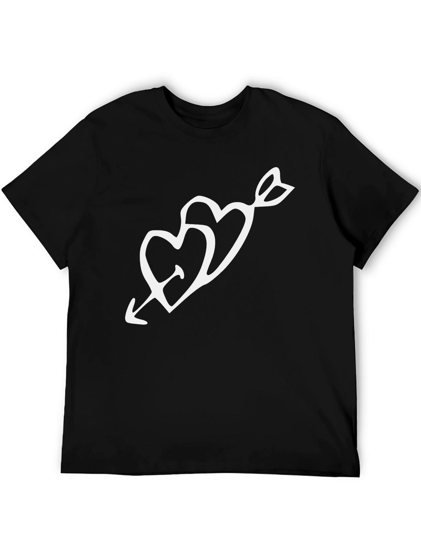 Heart Arrow Graphic Black T-Shirt