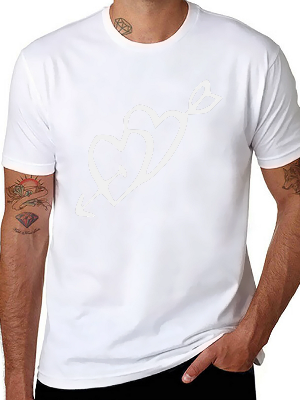 Heart Arrow Graphic Black T-Shirt