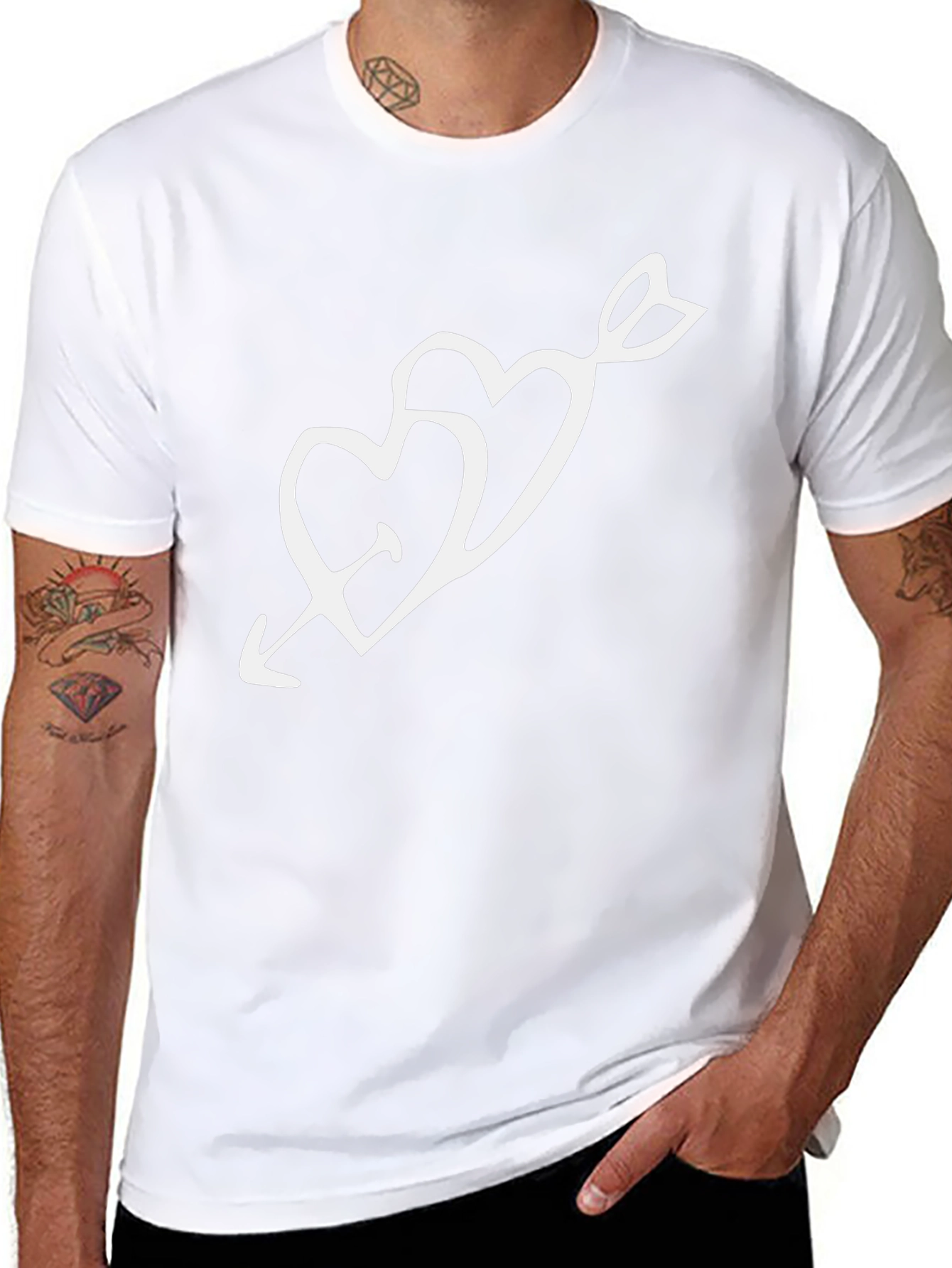 Heart Arrow Graphic Black T-Shirt
