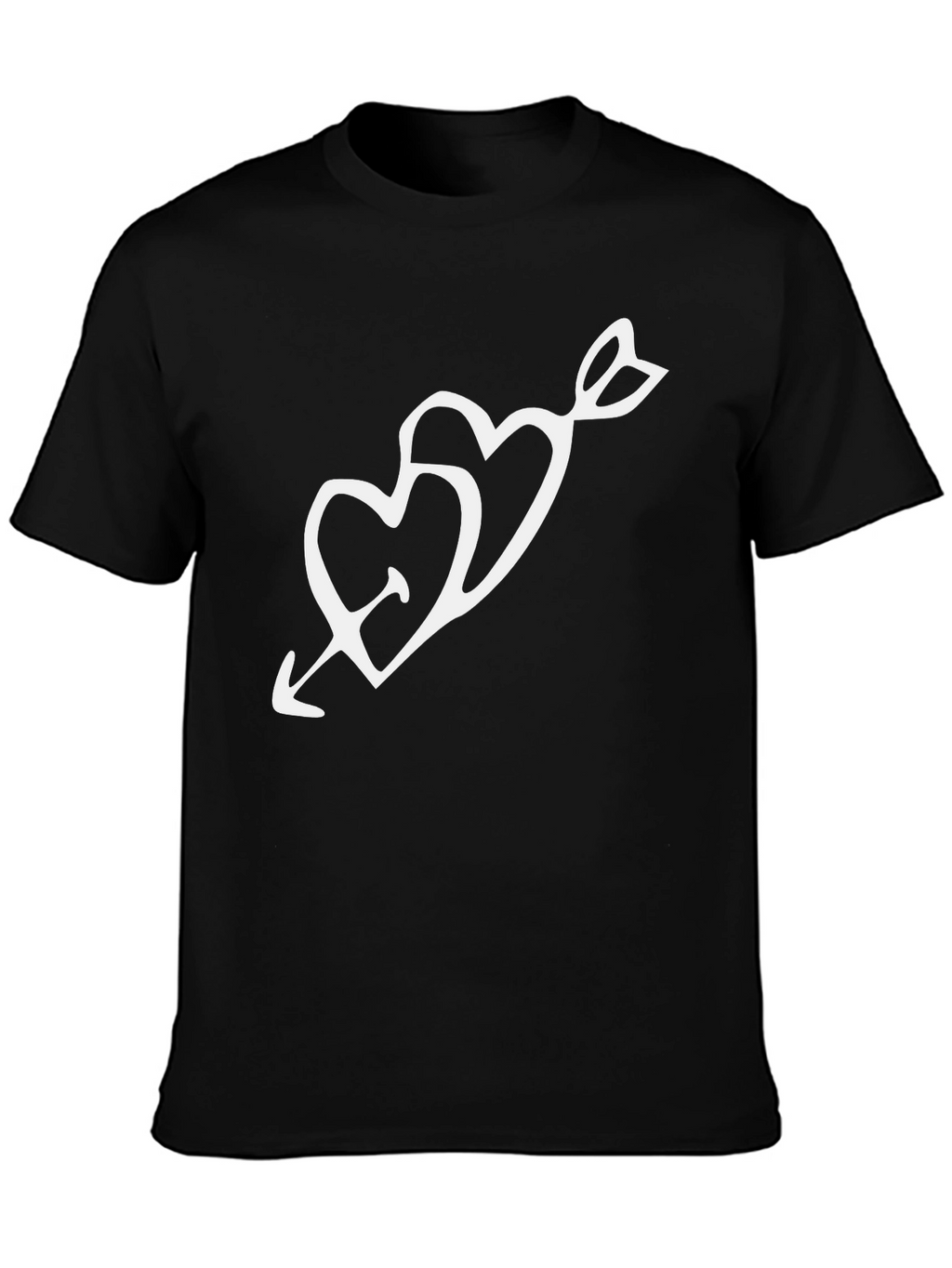 Heart Arrow Graphic Black T-Shirt