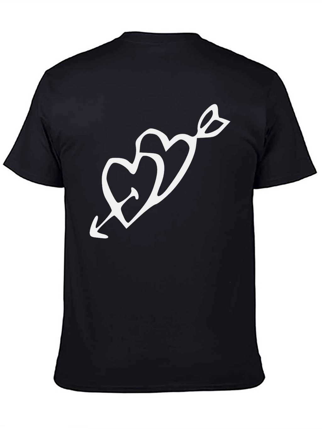 Heart Arrow Graphic Black T-Shirt