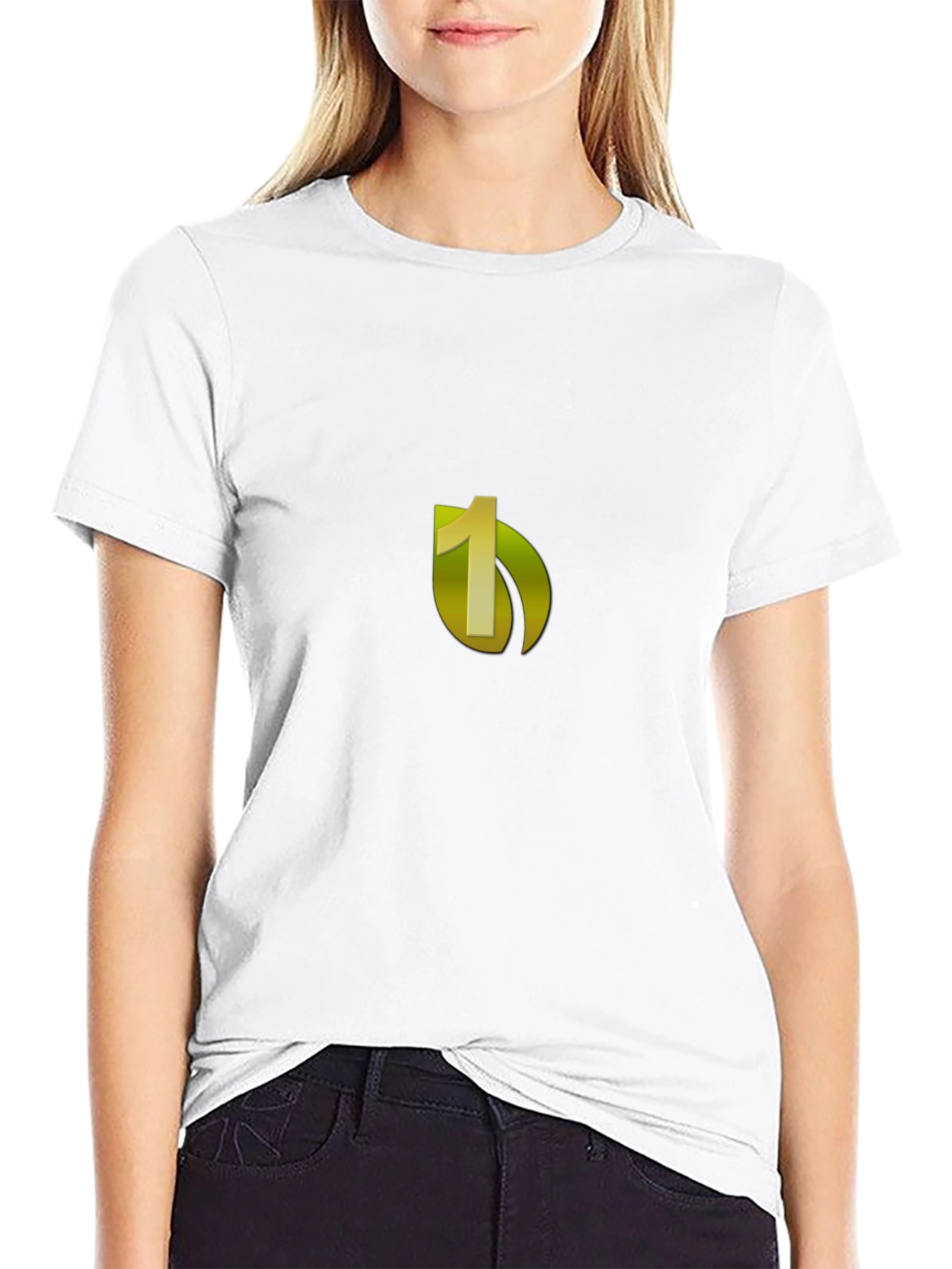 Black Tee with Number One Graphic