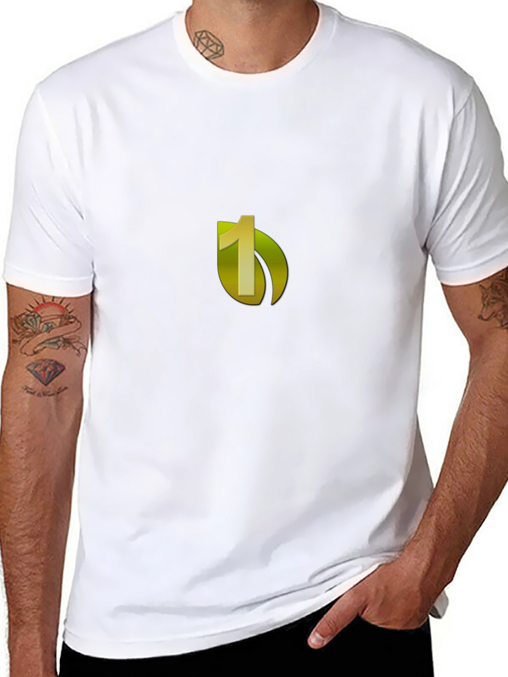 Black Tee with Number One Graphic