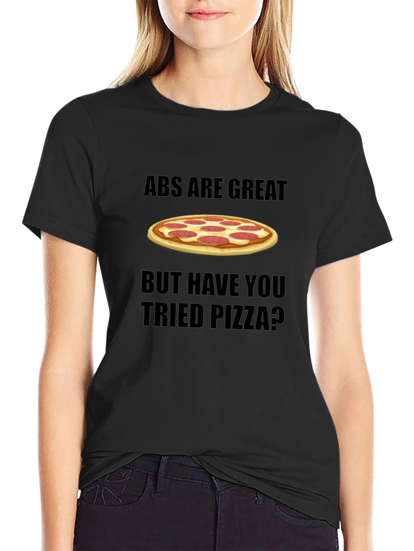 Abs Are Great Pizza T-Shirt Funny Foodie Tee