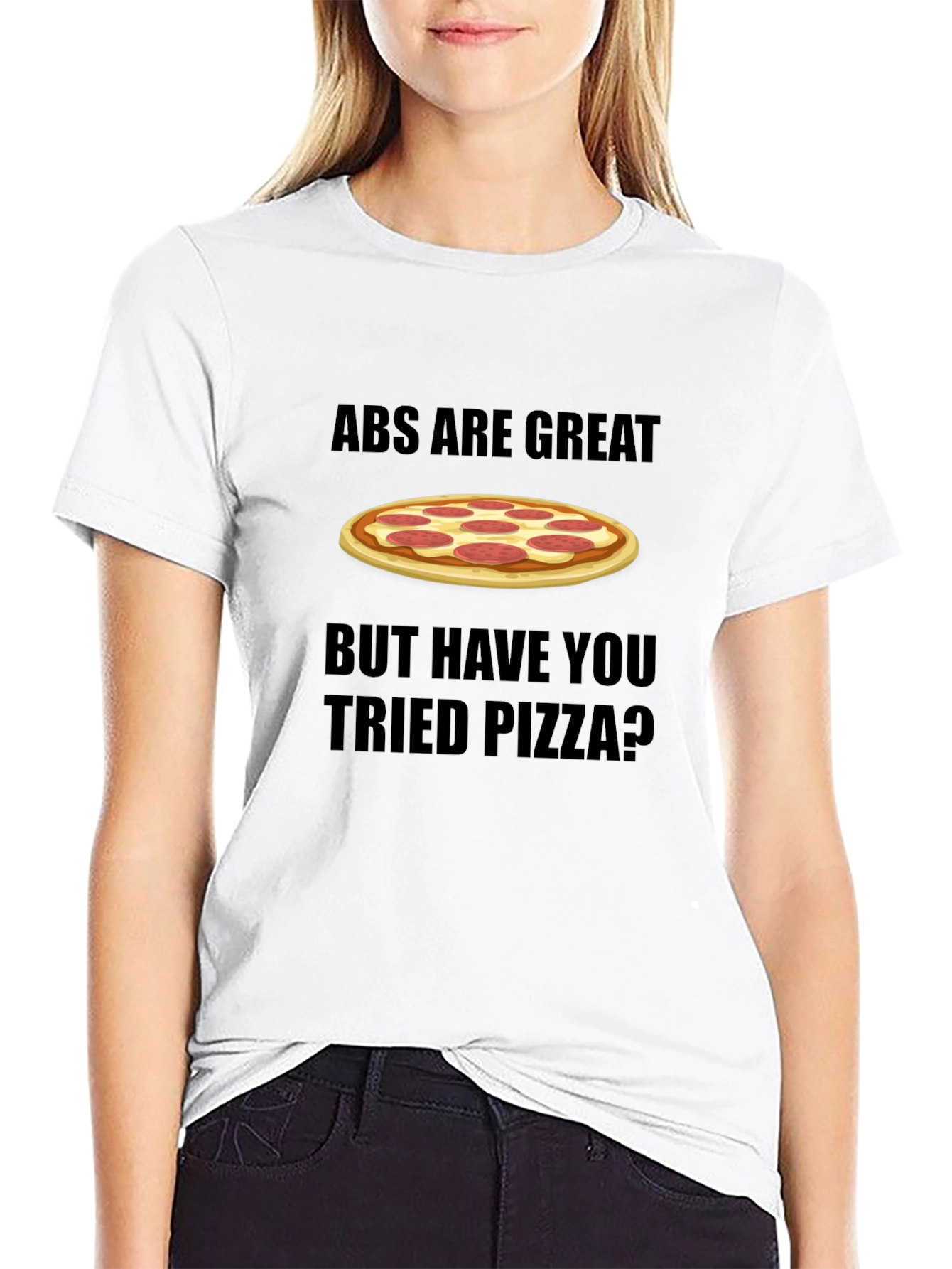 Abs Are Great Pizza T-Shirt Funny Foodie Tee