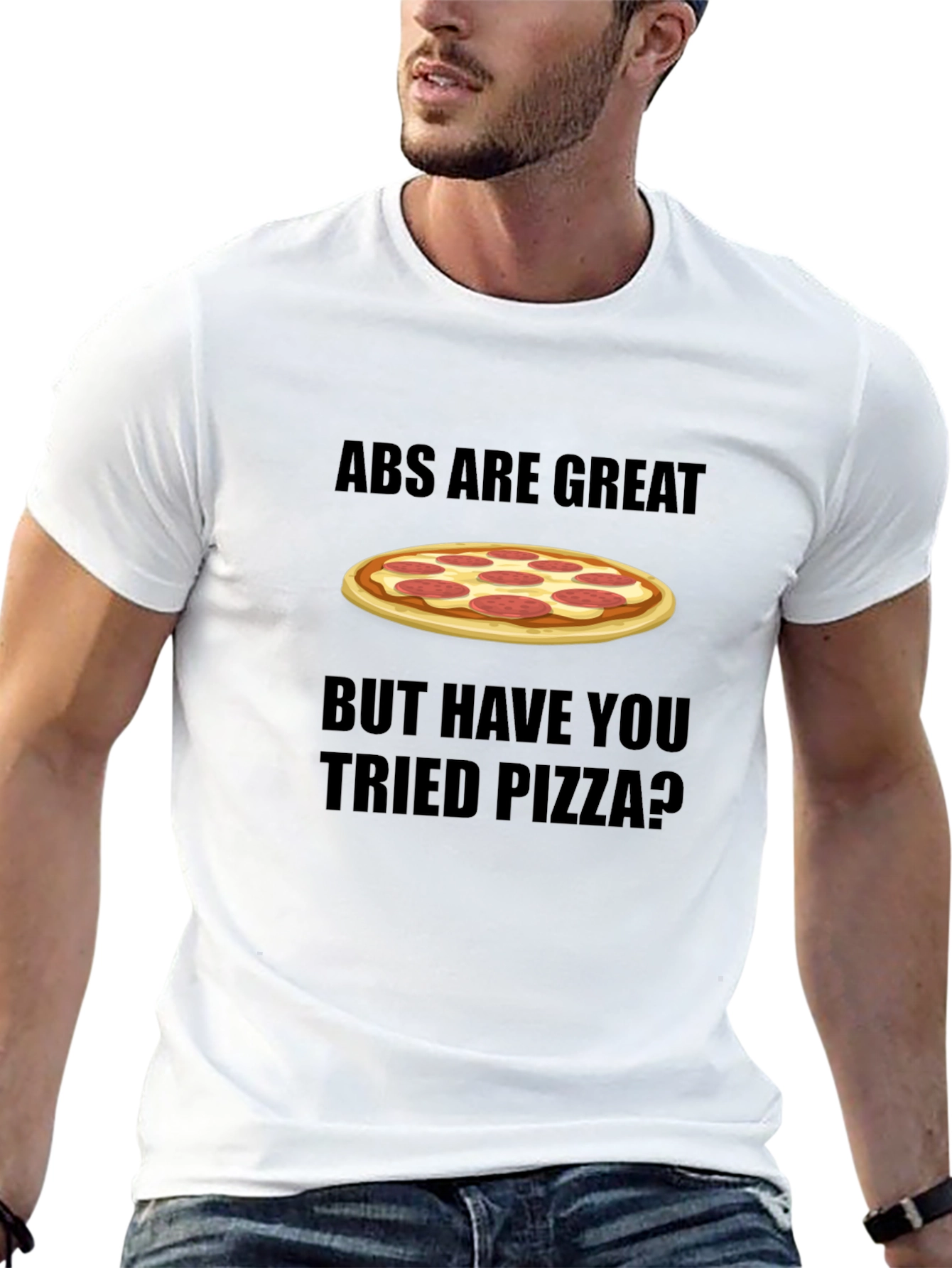 Abs Are Great Pizza T-Shirt Funny Foodie Tee
