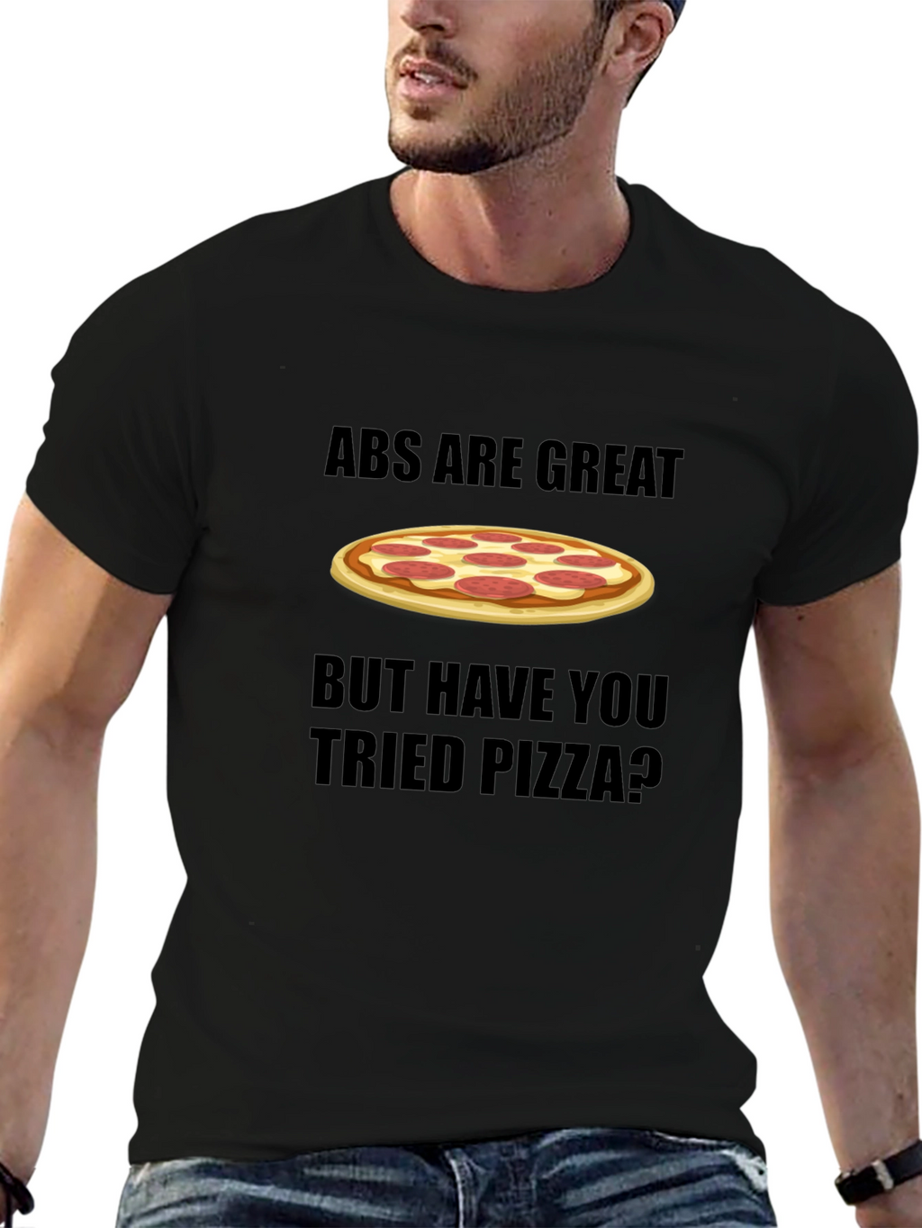Abs Are Great Pizza T-Shirt Funny Foodie Tee