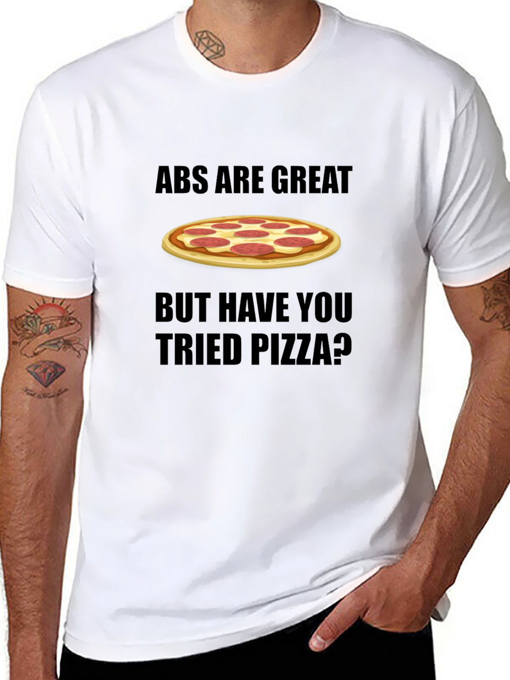 Abs Are Great Pizza T-Shirt Funny Foodie Tee