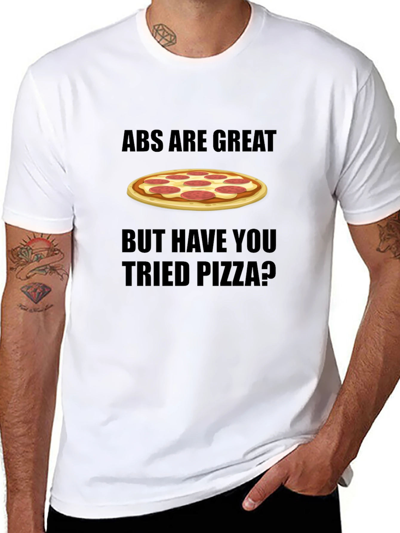 Abs Are Great Pizza T-Shirt Funny Foodie Tee