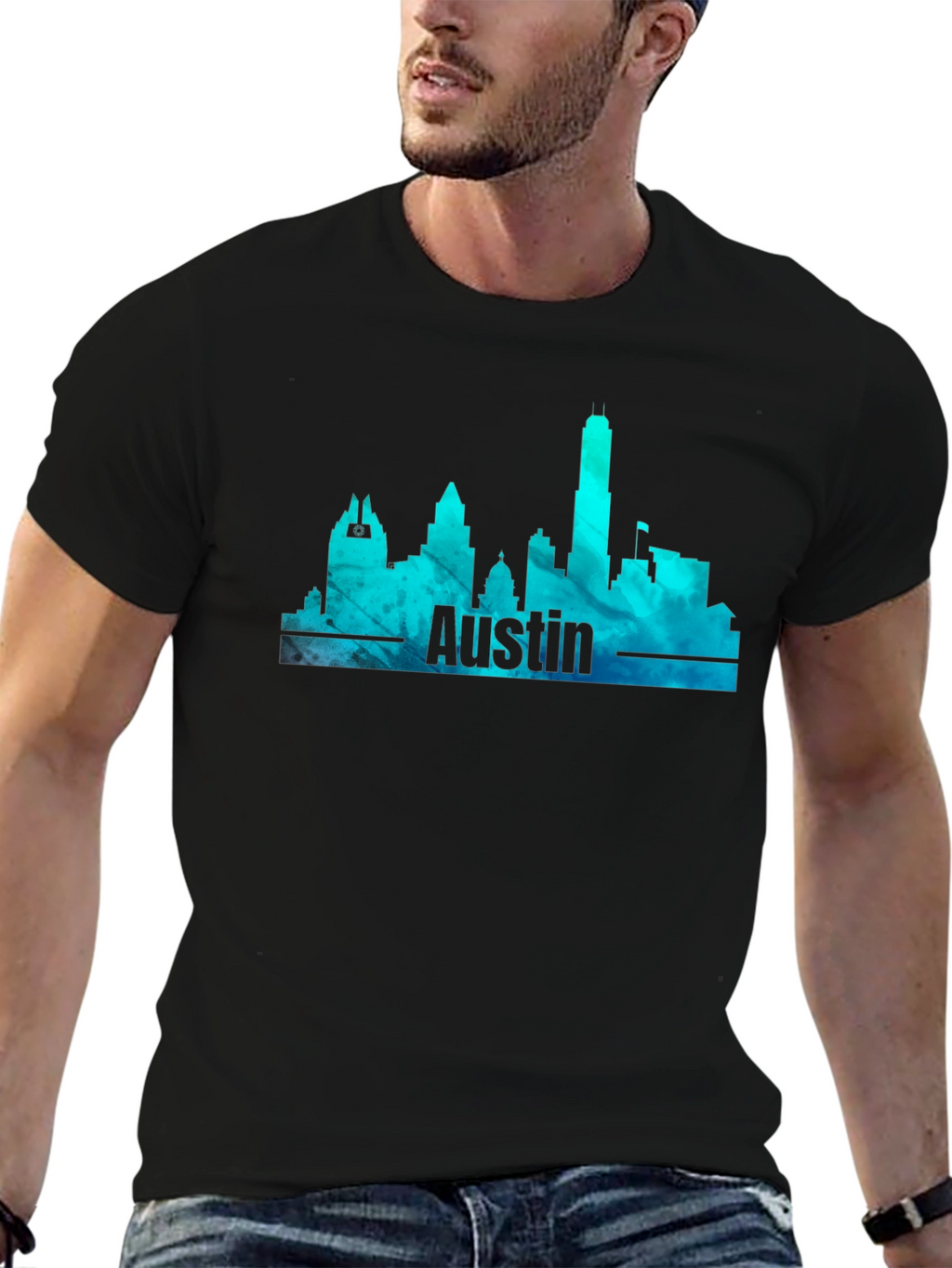 Austin Skyline Mens Graphic T-Shirt