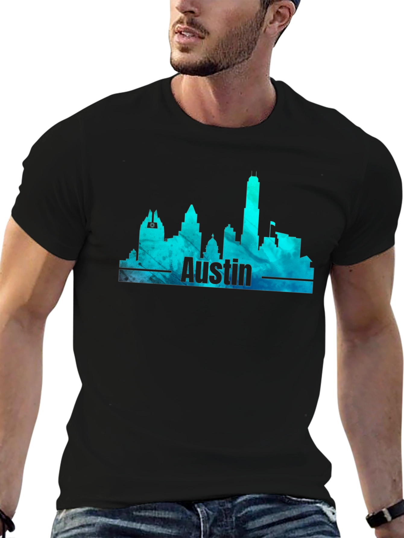Austin Skyline Mens Graphic T-Shirt